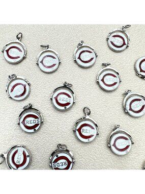 Sterling Silver Cincinnati Reds Spinner Pendant Charm Lot 46 Grams Wear or Resel